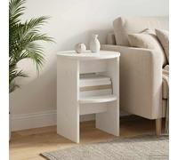 vidaXL Mobile laterale Bianco Lucido Ø40 x 50 cm Legno ingegnerizzato