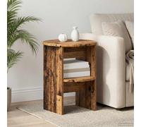 vidaXL Mobile laterale Legno vecchio Ø40 x 50 cm Legno ingegnerizzato