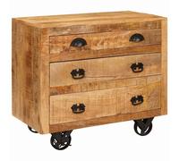 vidaXL Mobile laterale Marrone 70 x 38 x 63 cm legno massello di mango