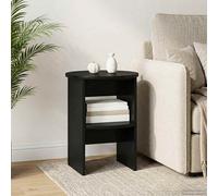 vidaXL Mobile laterale Nero Ø40 x 50 cm Legno ingegnerizzato