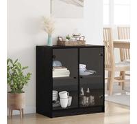 vidaXL Mobile laterale Rovere Nero 68 x 37 x 75,5 cm