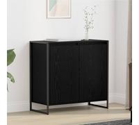 vidaXL Armadietto laterale in rovere nero, 79 x 36 x 75 cm, legno strutturato, elegante soggiorno, design rettangolare, materiali durevoli per comodità, layout spazioso, ideale per case moderne, uso