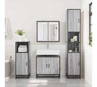 vidaXL Mobile Lavabo Bagno Grigio Sonoma 65x33x60 cm Legno Multistrato