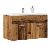 vidaXL Mobile Lavabo Bagno Legno Antico 90x38,5x46 cm Multistrato, Mobile sotto lavabo da Bagno, armadietto sotto lavabo da Bagno, Mobile lavabo
