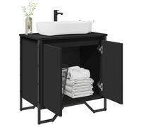 vidaXL Mobile Lavabo Bagno Nero 60x35x60 cm in Truciolato