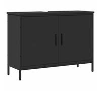 vidaXL Mobile Lavabo Bagno Nero 80x30x60 cm in Legno Multistrato