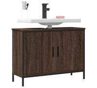 vidaXL Mobile Lavabo Bagno Rovere Marrone 80x30x60cm Legno Multistrato
