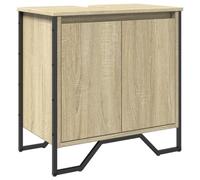 vidaXL Armadietto per lavabo, mobiletto per bagno, armadietto da bagno con vano portaoggetti, mobiletto da bagno in legno di rovere Sonoma