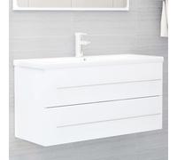 vidaXL Mobile Lavabo Bianco 100x38,5x48 cm in Legno Multistrato