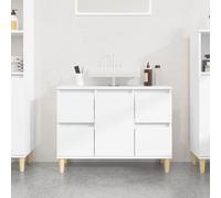 vidaXL Mobile Lavabo Bianco 80x33x60 cm in Legno Multistrato