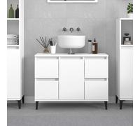 vidaXL Wastafelkast 80x33x60 cm bewerkt hout wit