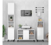 vidaXL Mobile Lavabo Bianco Lucido 80x33x60 cm in Legno Multistrato