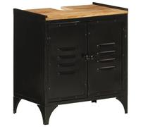 vidaXL Mobile Lavabo da Bagno 55x35x60 cm Ferro e Legno Massello Mango