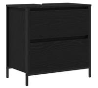 vidaXL Mobile Lavabo da Bagno con Cassetti Rovere Nero 60x34,5x60 cm, Mobile lavabo Bagno, Mobile lavabo, Armadio Bagno per lavabo