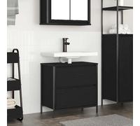 vidaXL Mobile Lavabo da Bagno con Cassetti Rovere Nero 60x34,5x60 cm, Mobile lavabo Bagno, Mobile lavabo, Armadio Bagno per lavabo
