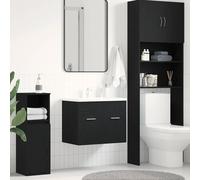 vidaXL Mobile Lavabo da Bagno Rovere Nero 60x38,5x46 cm in Truciolato