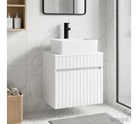 vidaXL Mobile lavabo da parete Bianco Lucido 49 x 41 x 63 cm