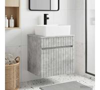 vidaXL Mobile lavabo da parete Grigio Cemento 49 x 41 x 80 cm