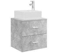 vidaXL Vanity con lavabo da parete grigio cemento, 53 x 34,5 x 63 cm, portaoggetti da bagno, toeletta moderno con lavabo, armadio montato a parete, ripiani funzionali, mobile salvaspazio
