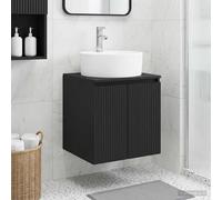 vidaXL Mobile Lavabo da Parete Nero 49,5 x 44,5 x 65 cm