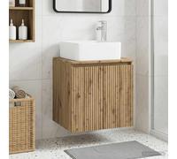 vidaXL Mobile lavabo da parete Rovere Artigianale 53 x 35 x 80 cm