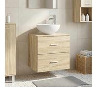vidaXL Mobile lavabo da parete Rovere Sonoma 49,5 x 41 x 80 cm