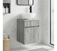 vidaXL Mobile lavabo da parete Sonoma grigio 39 x 41 x 80 cm