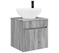 vidaXL Mobile lavabo da parete Sonoma grigio 49 x 44,5 x 66,5 cm,