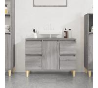 VIDAXL - Mobile Lavabo Grigio Sonoma 80x33x60 Cm In Legno Multistrato