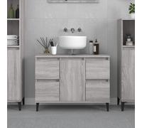 vidaXL Mobile Lavabo Grigio Sonoma 80x33x60 cm in Legno Multistrato
