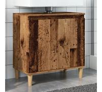 vidaXL Mobile Lavabo Legno Antico 58x33x60 cm in Legno Multistrato, Mobile lavandino Bagno, Mobile Bagno lavabo, Mobile lavabo Bagno