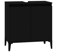 vidaXL Mobile Lavabo Nero 58x33x60 cm in Legno Multistrato