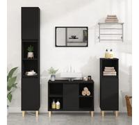 vidaXL Mobile Lavabo Nero 80x33x60 cm in Legno Multistrato