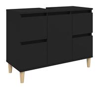 vidaXL Mobile Lavabo Nero 80x33x60 cm in Legno Multistrato