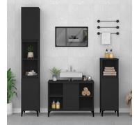 vidaXL Mobile Lavabo Nero 80x33x60 cm in Legno Multistrato