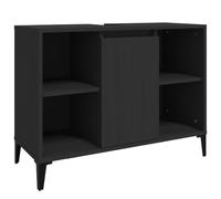 vidaXL Mobile Lavabo Nero 80x33x60 cm in Legno Multistrato