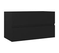 vidaXL Mobile Lavabo Nero 80x38,5x45 cm in Legno Multistrato
