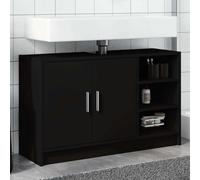 vidaXL Mobile Lavabo Nero 90x29x55 cm in Truciolato, Mobile Bagno, Mobile Contenitore Bagno, Mobile sottolavabo Bagno, armadietto Bagno