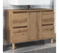 vidaXL Mobile Lavabo Rovere Artigianale 80x33x60 cm Legno Multistrato