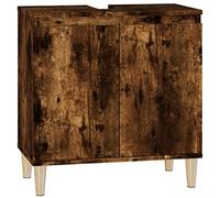 vidaXL Mobile Lavabo Rovere Fumo 58x33x60 cm in Legno Multistrato