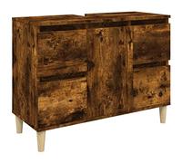 vidaXL Mobile Lavabo Rovere Fumo 80x33x60 cm in Legno Multistrato
