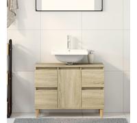 vidaXL Mobile Lavabo Rovere Sonoma 80x33x60 cm in Legno Multistrato, armadietto lavabo, armadietto lavandino, unità lavabo, Mobile lavandino