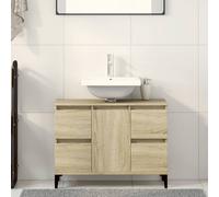 vidaXL Mobile Lavabo Rovere Sonoma 80x33x60 cm in Legno Multistrato, armadietto lavabo, armadietto lavandino, unità lavabo, Mobile lavandino