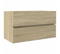 vidaXL Mobile Lavabo Rovere Sonoma 80x38,5x45 cm in Legno Multistrato, Mobile da Bagno, Mobile portaoggetti, portaoggetti da Bagno, Mobile