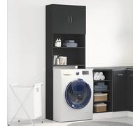 vidaXL Mobile Lavatrice Nero 64x24x190 cm in Legno Multistrato