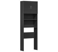 vidaXL Mobile Lavatrice Nero 64x24x190 cm in Legno Multistrato, mobiletto per lavatrice, armadio lavanderia, mobiletto per il bagno