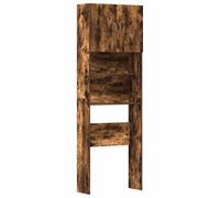 vidaXL Mobile Lavatrice Rovere Fumo 64x24x190 cm Legno Multistrato, mobiletto per lavatrice, armadio lavanderia, mobiletto per il bagno