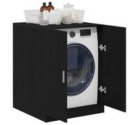 vidaXL Mobile Moderno in Rovere Nero per Lavatrice con Porte a Cerniera per Stoccaggio Lavanderia | Costruzione in Legno Ingegnerizzato Uso Interno unità per Spazi Organizzati in Bagno Mobili Stanza