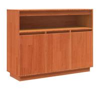 vidaXL Mobile Moderno Marrone in Legno Massello di Pino, 104,5 x 34 x 80 cm. Armadietto Interno con Porte a Filo e Maniglie a Scomparsa, Perfetto per Il Soggiorno e la Zona Pranzo. Design Elegante e