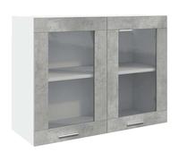 vidaXL Mobile Pensile con Vetro Grigio Cemento 80x31x60 cm